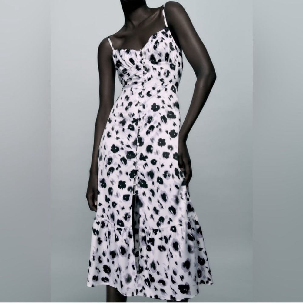 Zara Animal Print Midi Dress